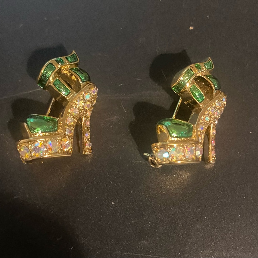 Pair of Suzanne Bjontegard Rhinestone Stiletto Brooches/Pins